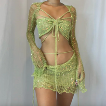 Load image into Gallery viewer, Sexy Distressed Crochet Outfit
