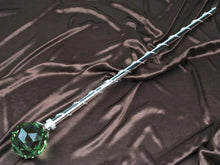 Load image into Gallery viewer, Spell-Casting Green Crystal Scepter Wand