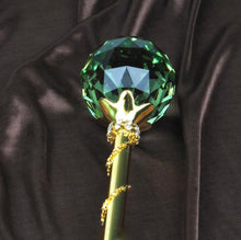 Load image into Gallery viewer, Spell-Casting Green Crystal Scepter Wand