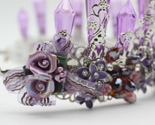 Load image into Gallery viewer, Purple Crystal Queen Crown