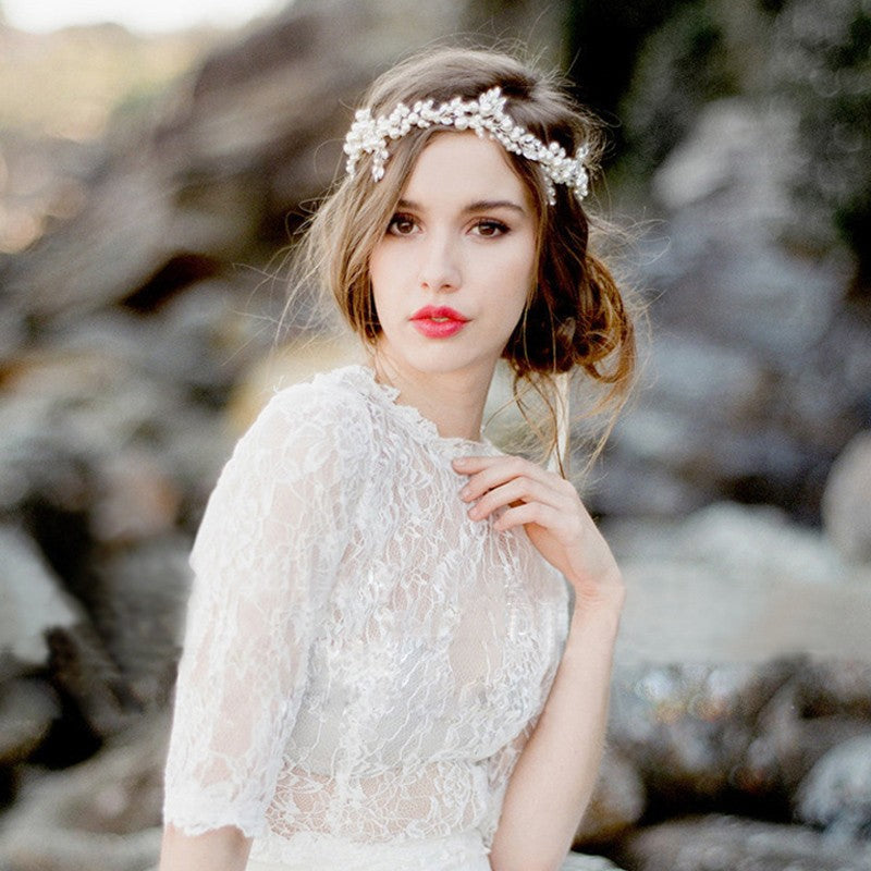 Elven Pearl Leaf Headpiece FairytaleCreators