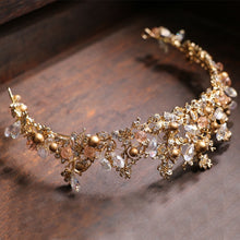 Load image into Gallery viewer, Wholesome Golden Floral Tiara