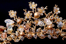 Load image into Gallery viewer, Wholesome Golden Floral Tiara