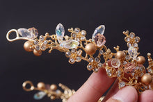 Load image into Gallery viewer, Wholesome Golden Floral Tiara