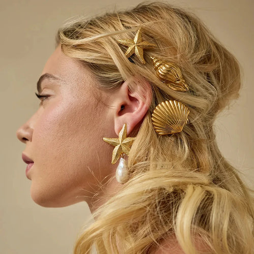 Sea Witch Starfish Shell Clips