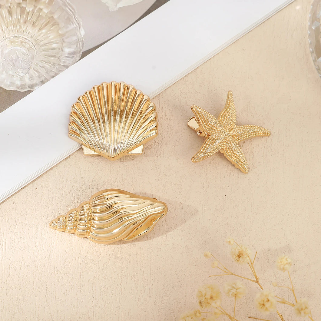 Sea Witch Starfish Shell Clips