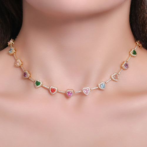 Rainbow Love Spell Heart Necklace