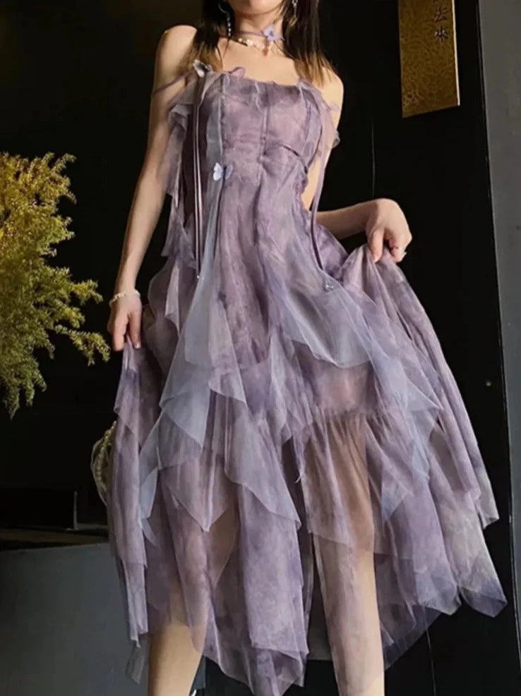 Ruffled Sweet Butterfly Dress