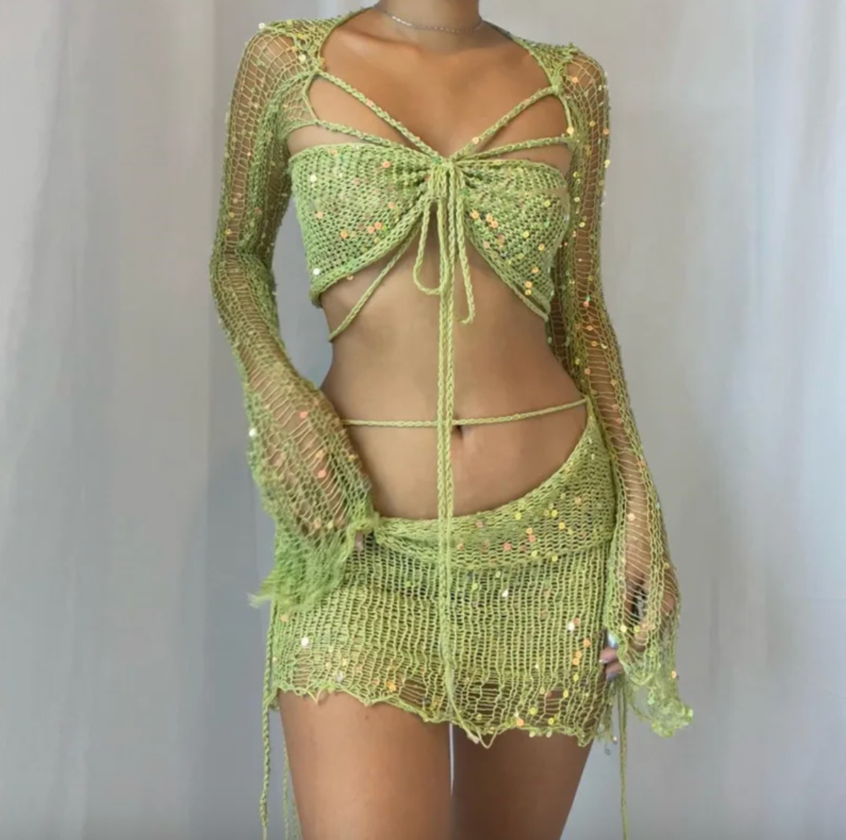 distressed crochet dress Sexy Distressed Crochet Outfit