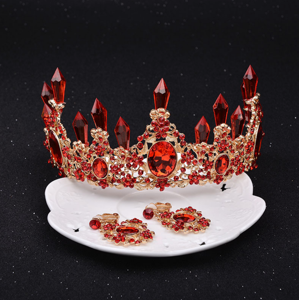 Flaming Hot Crystal Crown In Gold
