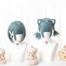 Load image into Gallery viewer, Cosplay Green &amp; Blue Bob Wig
