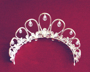 Princess Droplet Silver Floral Tiara