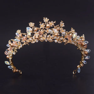 Wholesome Golden Floral Tiara