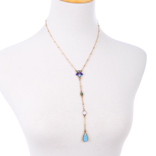 Hypnotizing Blue Goddess Droplet Necklace