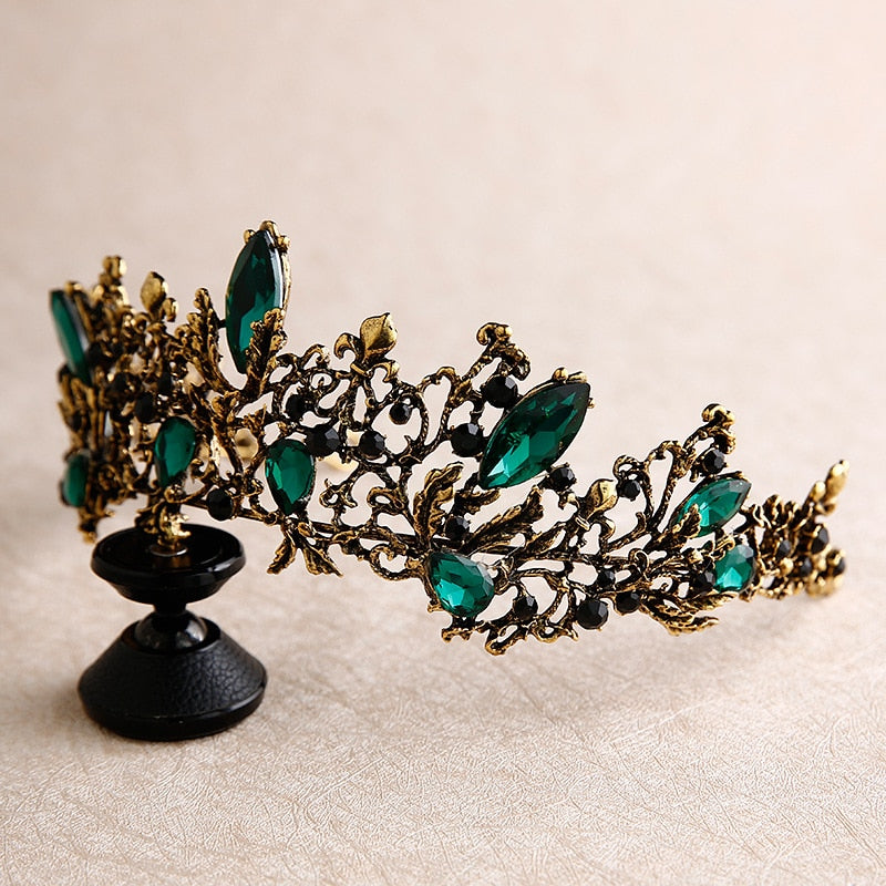 Glenda Emerald Green Rhinestone Earrings
